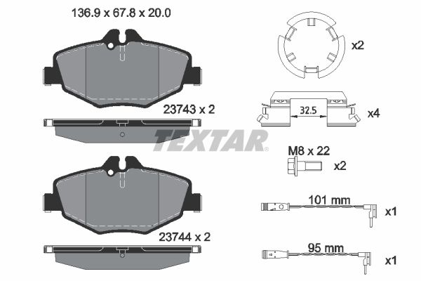 TEXTAR Bremsbelagsatz, Scheibenbremse (2374303)