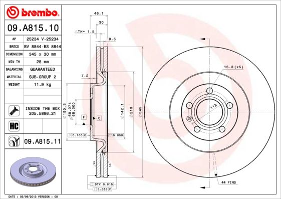BREMBO Bremsscheibe (09.A815.11)