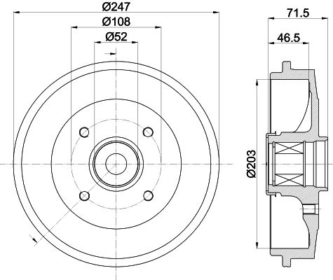 HELLA Bremstrommel (8DT 355 302-781)