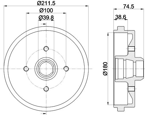 HELLA Bremstrommel (8DT 355 301-631) HELLA Bremstrommel (8DT 355 301-631)