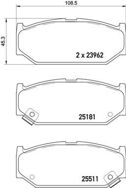 BREMBO Bremsbelagsatz, Scheibenbremse (P 79 031)