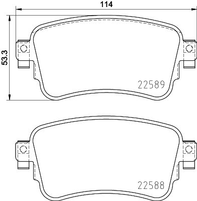 HELLA Bremsbelagsatz, Scheibenbremse (8DB 355 037-681)