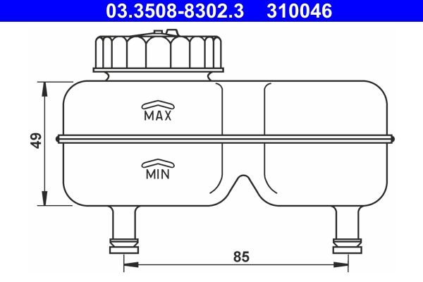 ATE Ausgleichsbehälter, Bremsflüssigkeit (03.3508-8302.3)