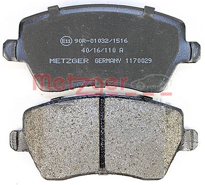 METZGER Bremsbelagsatz, Scheibenbremse (1170029)