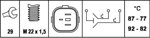 HELLA Temperaturschalter, Kühlerlüfter (6ZT 007 837-071) 4082300153484 6ZT 007 837-071