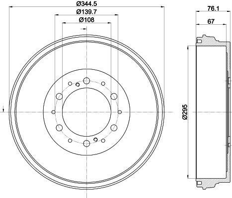 HELLA Bremstrommel (8DT 355 303-141)