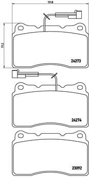 BREMBO Bremsbelagsatz, Scheibenbremse (P 23 098)
