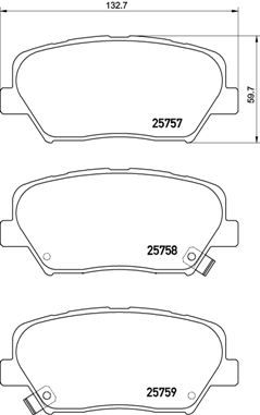 BREMBO Bremsbelagsatz, Scheibenbremse (P 30 070)
