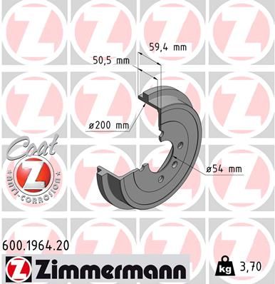 ZIMMERMANN Bremstrommel (600.1964.20)