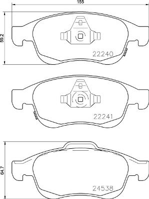 BREMBO Bremsbelagsatz, Scheibenbremse (P 23 165)
