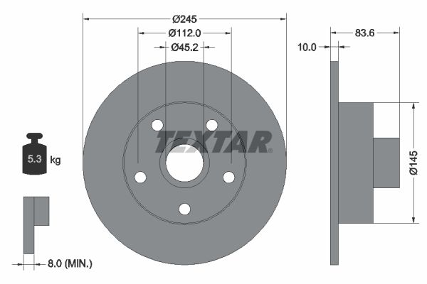 TEXTAR Bremsscheibe (92072103)