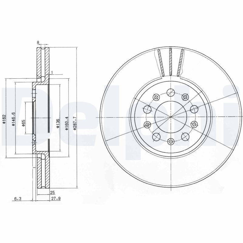 DELPHI Bremsscheibe (BG3035C)