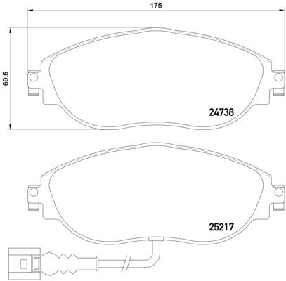 BREMBO Bremsbelagsatz, Scheibenbremse (P 85 131X)