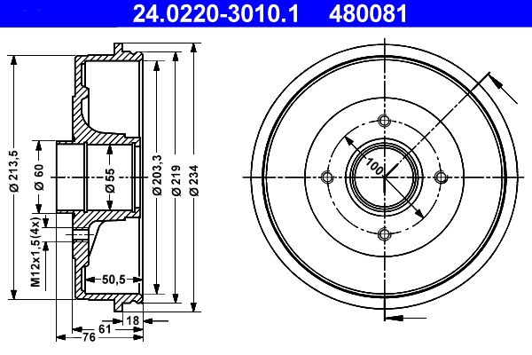 ATE Bremstrommel (24.0220-3010.1)
