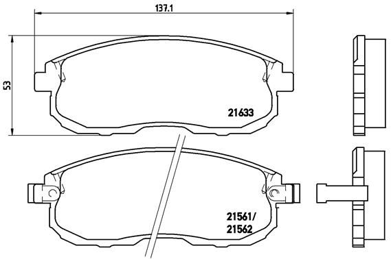 BREMBO Bremsbelagsatz, Scheibenbremse (P 56 021)