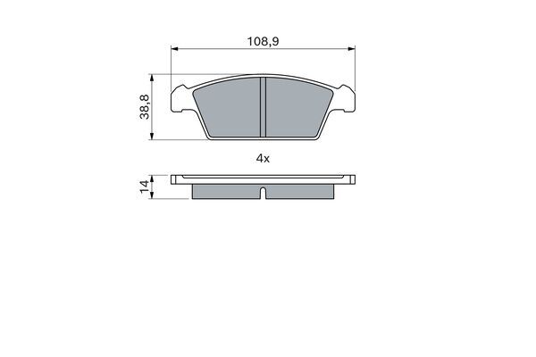 BOSCH Bremsbelagsatz, Scheibenbremse (0 986 494 066)