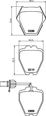 HELLA Bremsbelagsatz, Scheibenbremse (8DB 355 009-031)