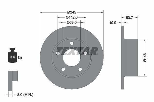TEXTAR Bremsscheibe (92057503)