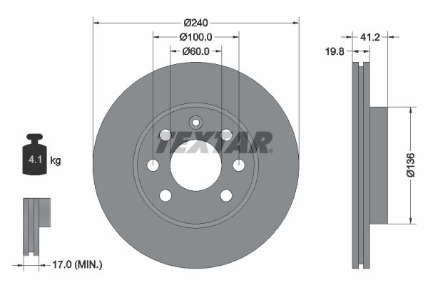 TEXTAR Bremsscheibe (92111403)