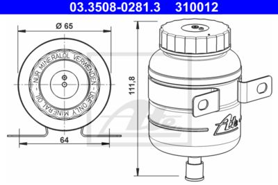 ATE Ausgleichsbehälter, Bremsflüssigkeit (03.3508-0281.3)