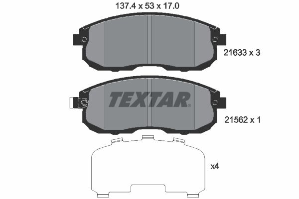 TEXTAR Bremsbelagsatz, Scheibenbremse (2163301)