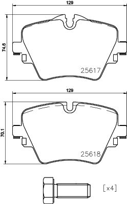 BREMBO Bremsbelagsatz, Scheibenbremse (P 06 093)