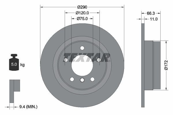 TEXTAR Bremsscheibe (92261003)