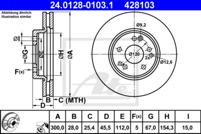 ATE Bremsscheibe (24.0128-0103.1)