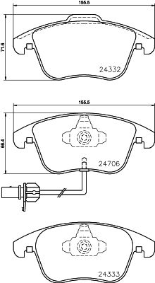 HELLA Bremsbelagsatz, Scheibenbremse (8DB 355 013-861) 4082300358179 8DB 355 013-861