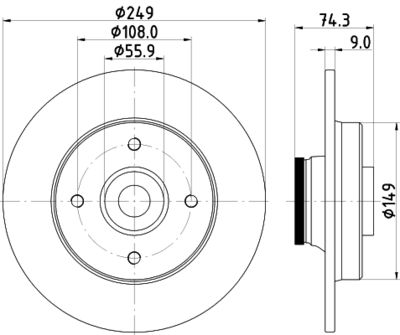HELLA Bremsscheibe (8DD 355 123-301)