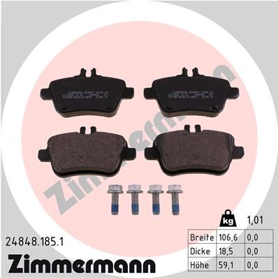 ZIMMERMANN Bremsbelagsatz, Scheibenbremse (24848.185.1) 4250238756040 24848.185.1