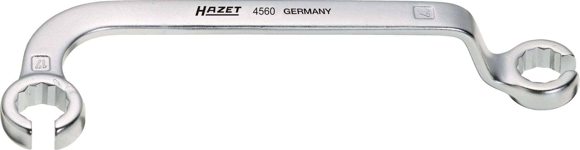 HAZET Einspritzleitungs-Schlüssel 4560 ∙ Außen-Doppel-Sechskant Profil ∙ 17 x 17 mm