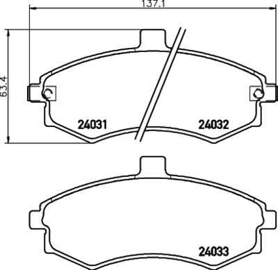 HELLA Bremsbelagsatz, Scheibenbremse (8DB 355 010-481)