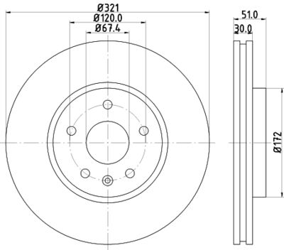 HELLA Bremsscheibe (8DD 355 129-091)