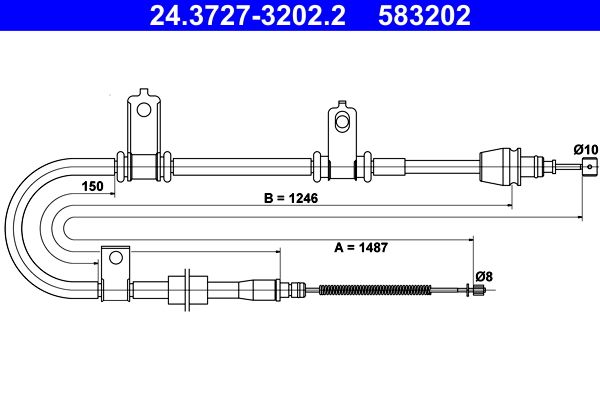 ATE Seilzug, Feststellbremse (24.3727-3202.2)