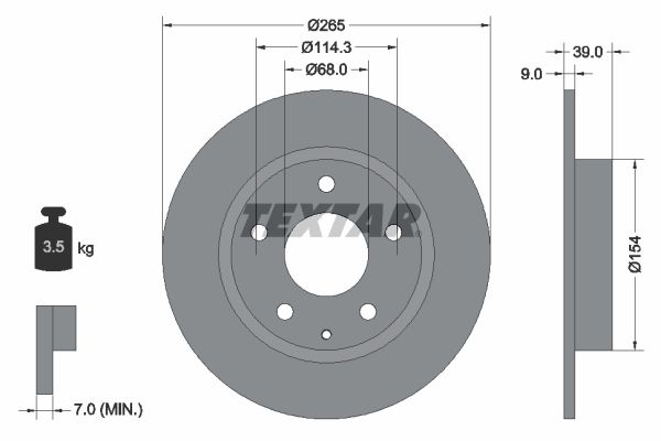 TEXTAR Bremsscheibe (92267703)