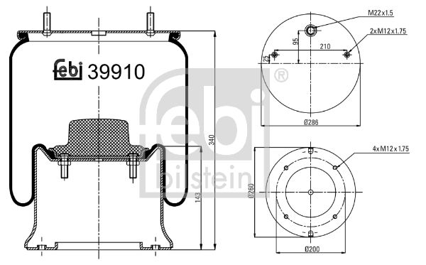 FEBI BILSTEIN Federbalg, Luftfederung (39910)