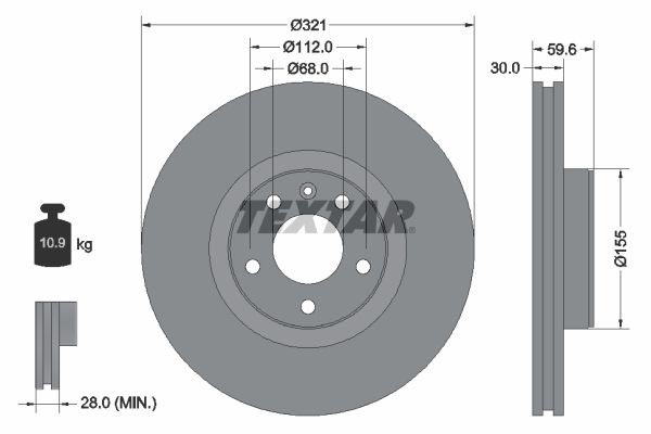 TEXTAR Bremsscheibe (92132305)