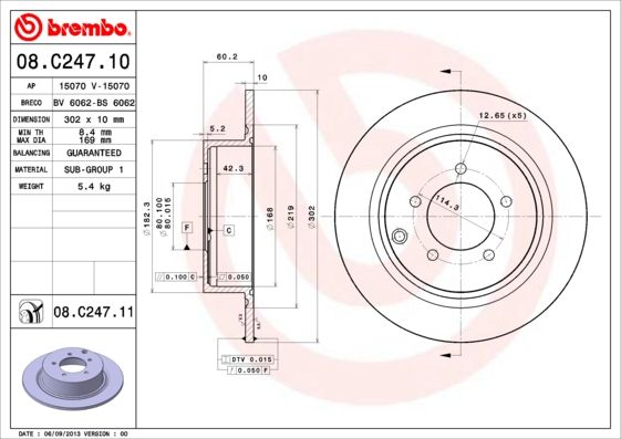 BREMBO Bremsscheibe (08.C247.11)