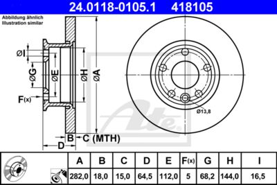 ATE Bremsscheibe (24.0118-0105.1)