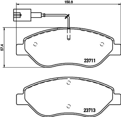 HELLA Bremsbelagsatz, Scheibenbremse (8DB 355 020-561)