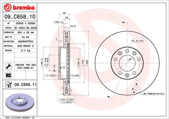 BREMBO Bremsscheibe (09.C658.11)