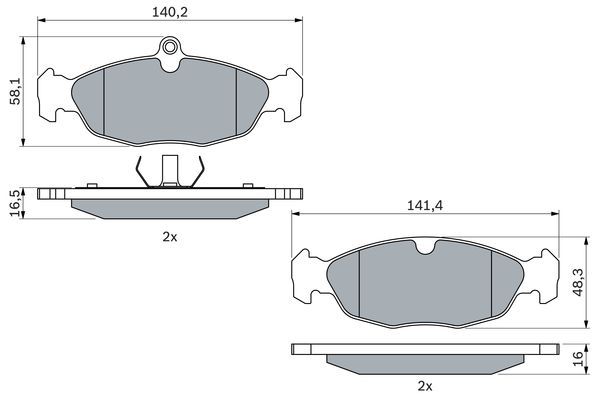BOSCH Bremsbelagsatz, Scheibenbremse (0 986 460 938)