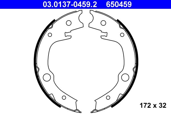 ATE Bremsbackensatz, Feststellbremse (03.0137-0459.2)