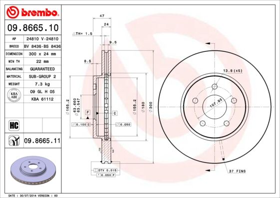 BREMBO Bremsscheibe (09.8665.11)