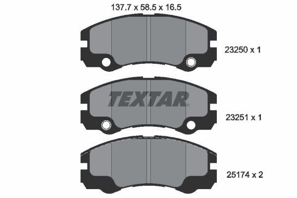 TEXTAR Bremsbelagsatz, Scheibenbremse (2325001)