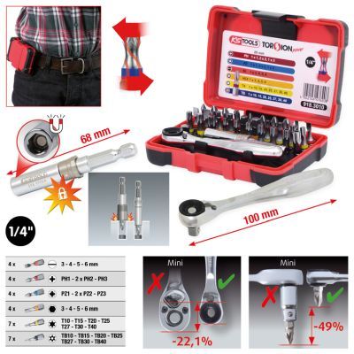 KS TOOLS Set, Schraubendreher-Einsatz (Bits) (918.3010)
