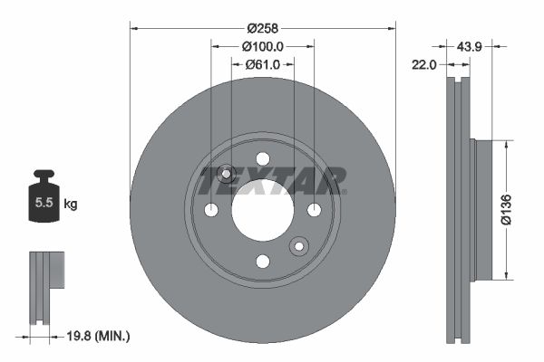 TEXTAR Bremsscheibe (92241503)