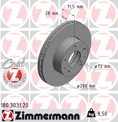 ZIMMERMANN Bremsscheibe (180.3031.20)
