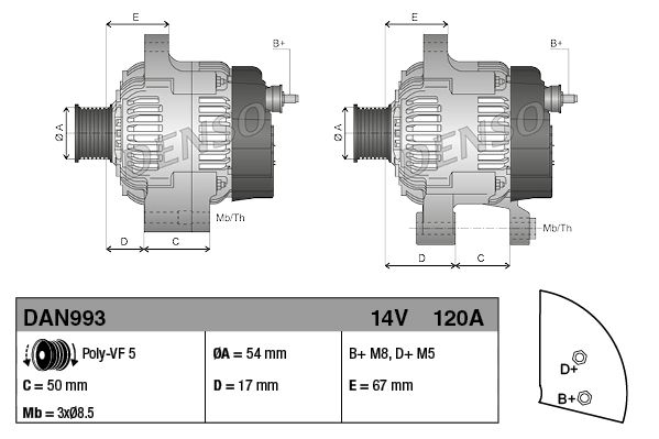 DENSO Generator (DAN993)